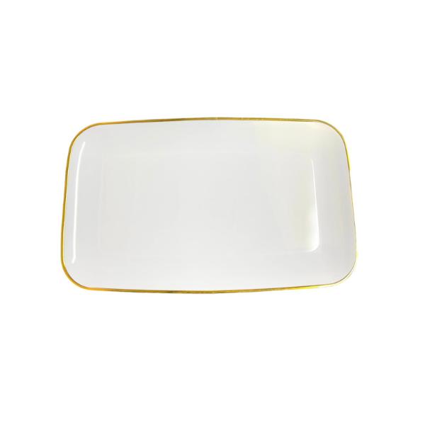 Gold Rim Rectangle Platter - 45cm