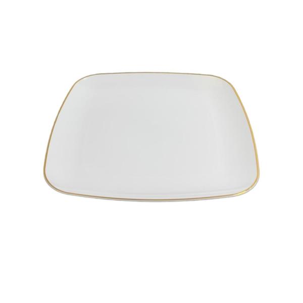 Gold Rim Square Platter - 35cm