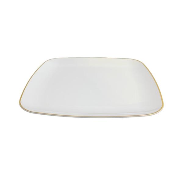 Gold Rim Square Platter - 35cm