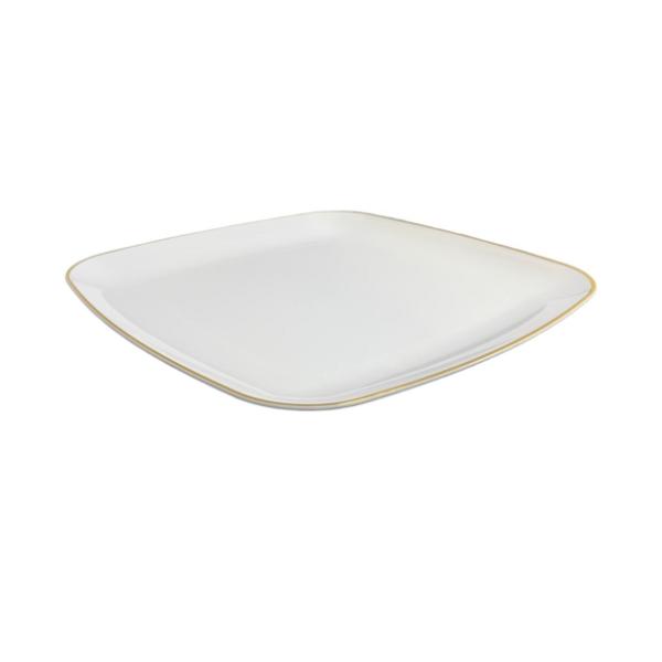 Gold Rim Square Platter - 35cm