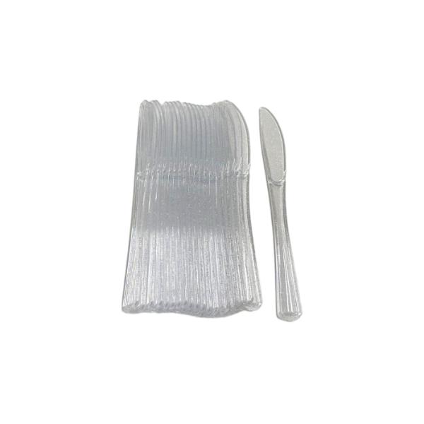 20 Pack Silver Glitter Reusable Knife