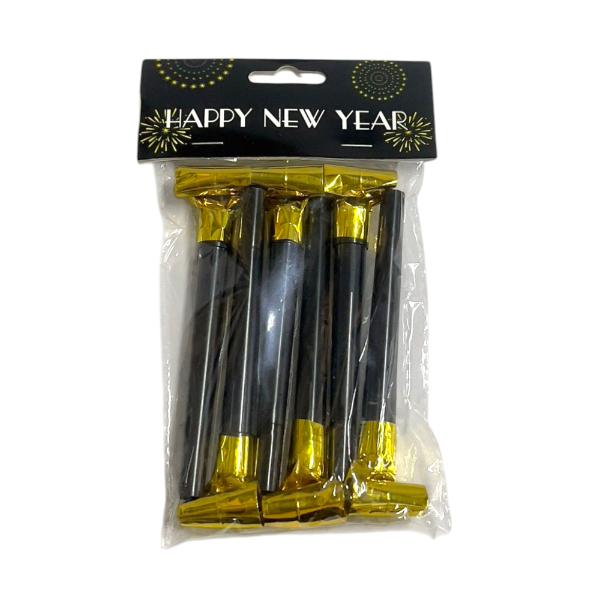 6 Pack Gold Or Silver Party Blowers