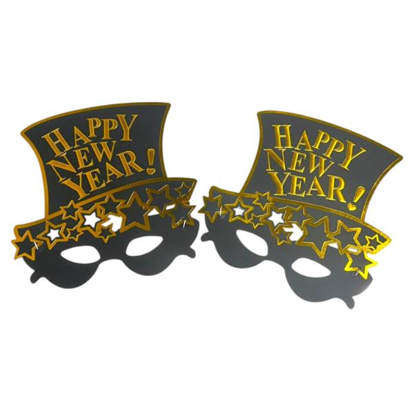 2 Pack Gold Or Silver Large NYE Mask