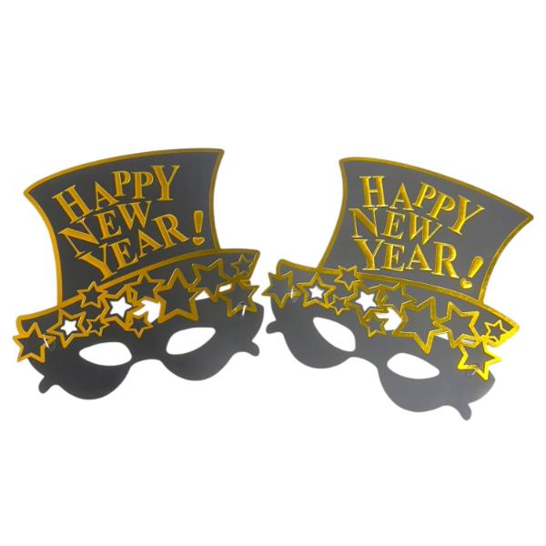 2 Pack Gold Or Silver Large NYE Mask