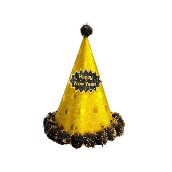 Gold Polka Dot NYE Top Hat - 24cm