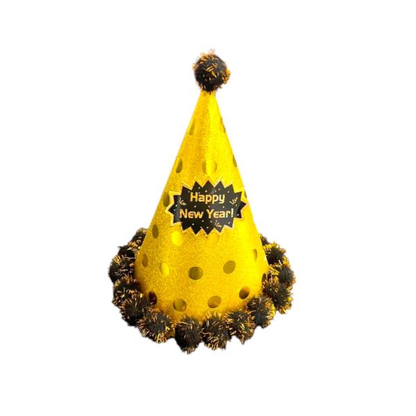 Gold Polka Dot NYE Top Hat - 24cm