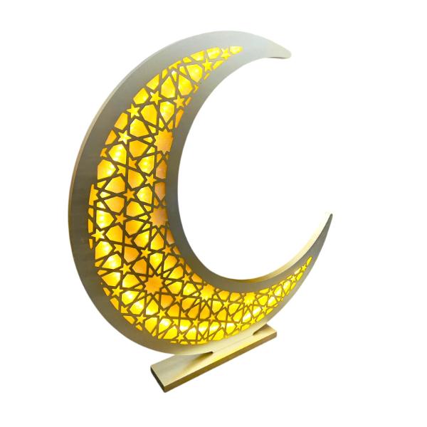 Gold Moon With Glitter Mesh Led Light - 100cm