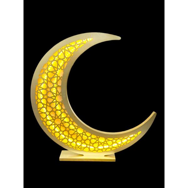 Gold Moon With Glitter Mesh Led Light - 100cm