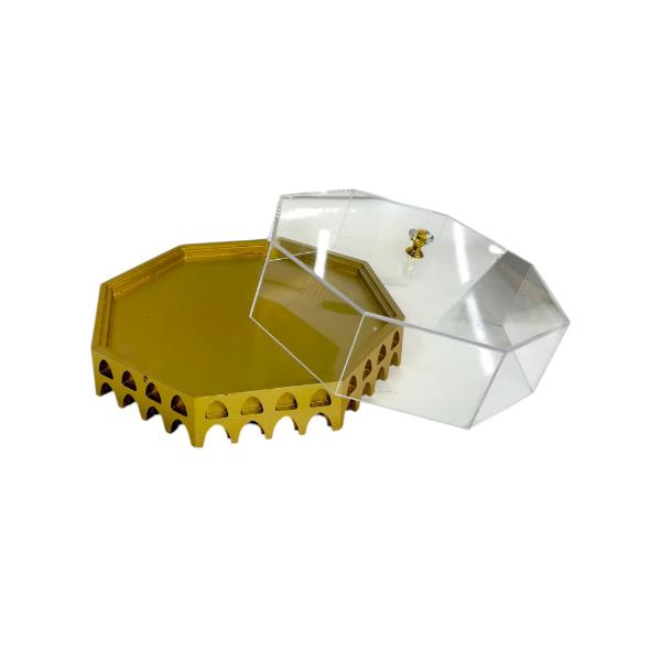 Gold Archway Round Food Tray With Lid