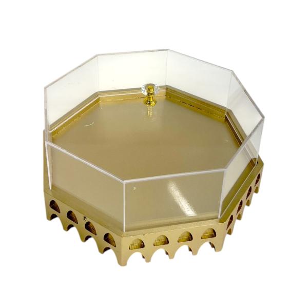 Gold Archway Round Food Tray With Lid