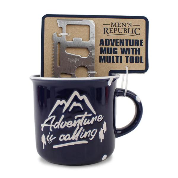 6 Pack Mens Republic Adventure Mugs With Tool Gift Sets In Shelf Tray