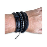 Load image into Gallery viewer, Black Mens Republic Watch Set With 4 Bracelets - 25cm
