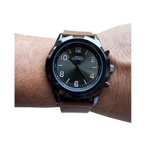 Black Brown Mens Republic Watch Set With 4 Bracelets