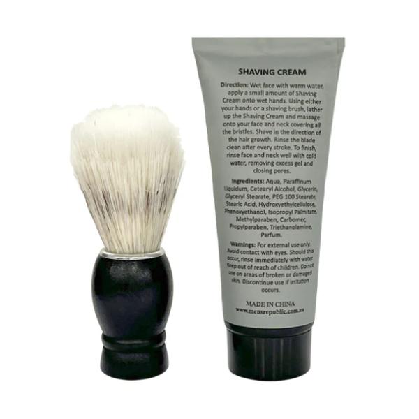 Mens Republic Mug With Shaving Cream & Beard Brush - 9cm x 12cm x 17cm