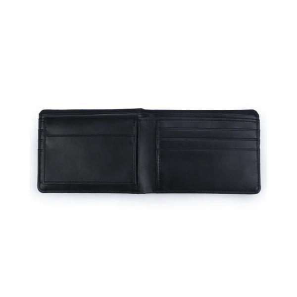 2 Tone Black Mens Republic Faux Leather Wallet - 12cm x 9.1cm x 2.6cm