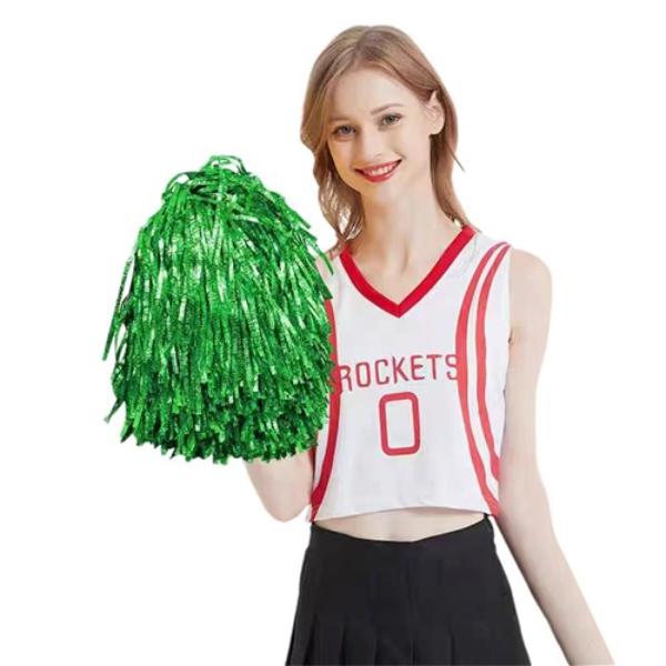 2 Pack Green Metallic Pom Pom