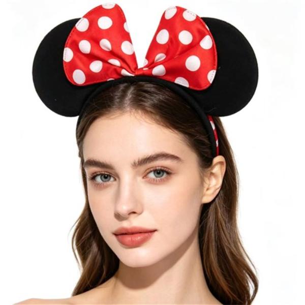 Red and White Dot Mouse Headband