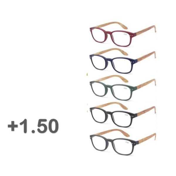 Bamboo Look Arm Reading Glasses - +1.50
