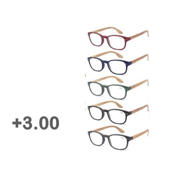 Bamboo Look Arm Reading Glasses - +3.0