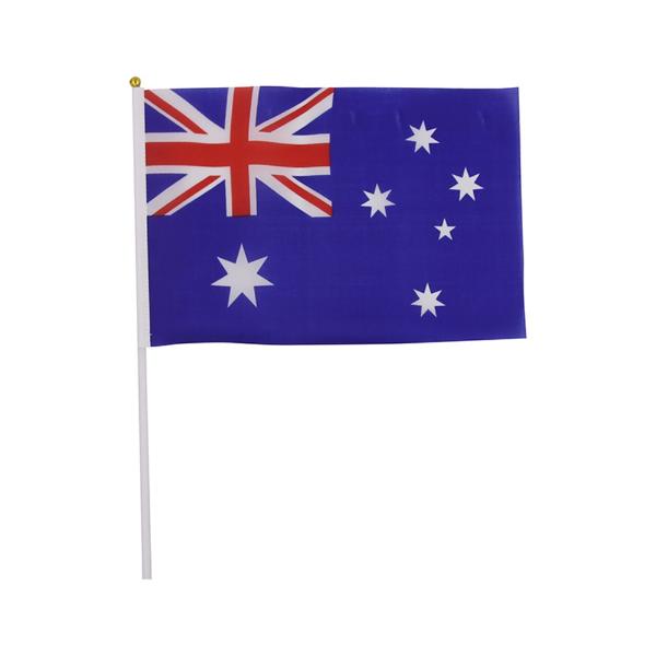 10 Pack Australian Flag On Stick - 10cm x 15cm