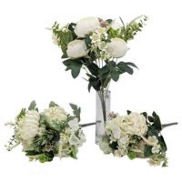 Elegant White Floral Bunch 44cm - Assorted