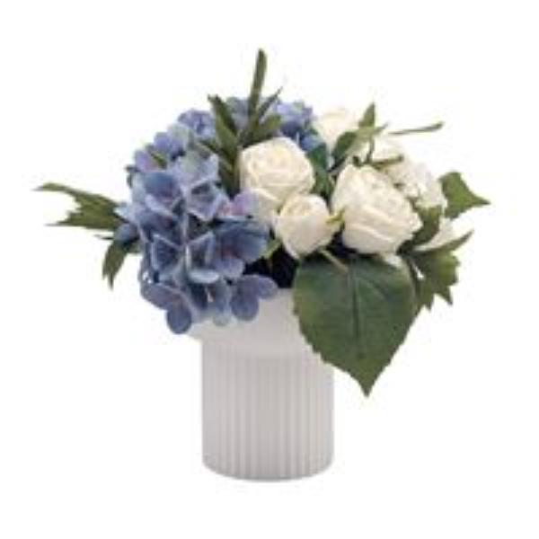 Real Touch Hydrangea Arrangement In Vase - 31cm