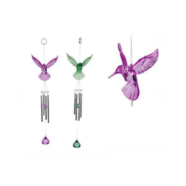 Acrylic Hummingbird Wind Chime - 37cm