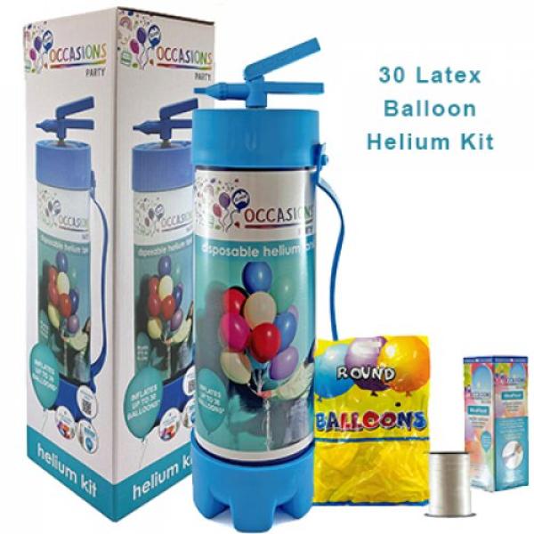 30 Pack Latex Balloon Helium Kit