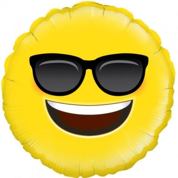 Round Cool Sunglasses Emoji Foil Balloon - 45cm