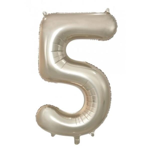 Champagne Decrotex Number 5 Foil Balloon - 86cm