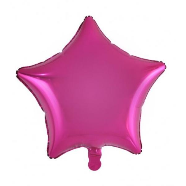 Magenta Decrotex Star Foil Balloon - 45cm