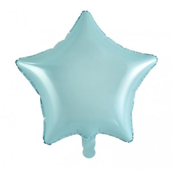 Light Blue Decrotex Star Foil Balloon - 45cm