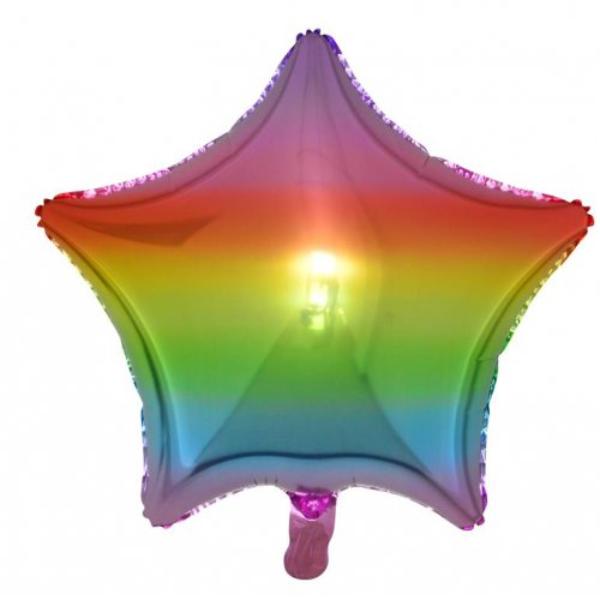 Rainbow Decrotex Star Foil Balloon - 1.8cm