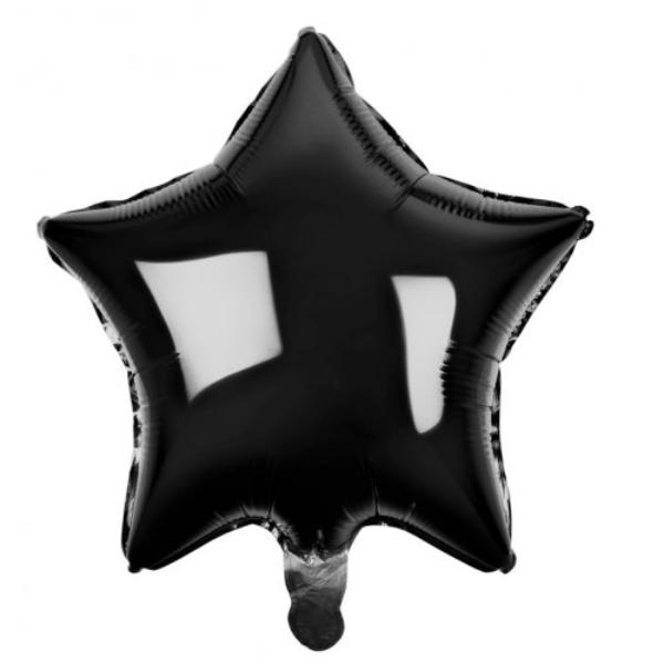 Black Decrotex Star Foil Balloon - 1.8cm