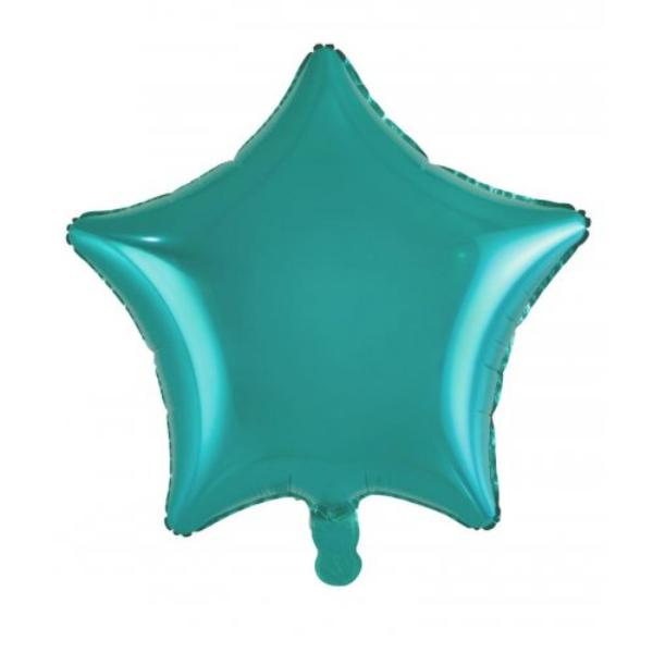 Teal Decrotex Star Foil Balloon - 45cm