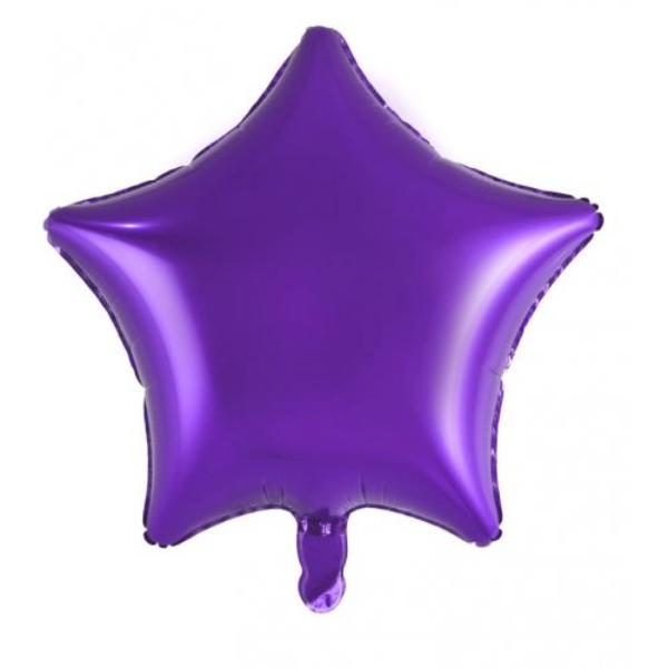 Purple Decrotex Star Foil Balloon - 45cm