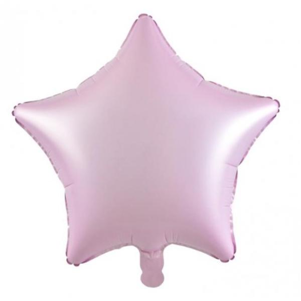 Matt Pastel Pink Decrotex Star Foil Balloon - 45cm