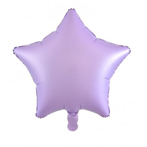 Matt Pastel Lilac Decrotex Star Foil Balloon - 45cm