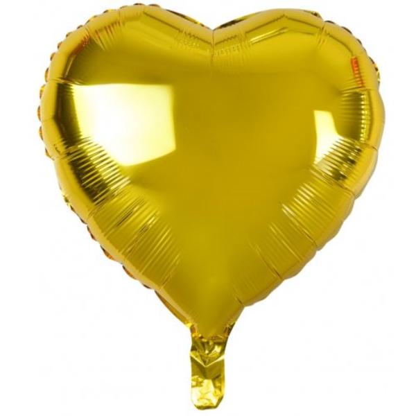 Gold Decrotex Heart Foil Balloon - 45cm