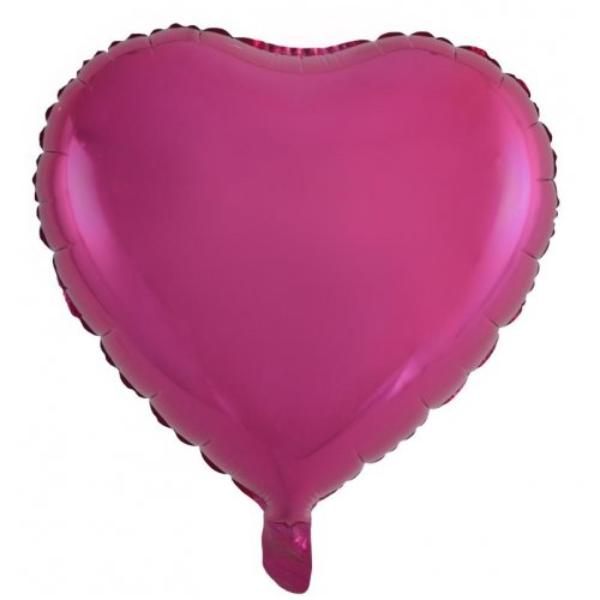 Magenta Decrotex Heart Foil Balloon - 45cm