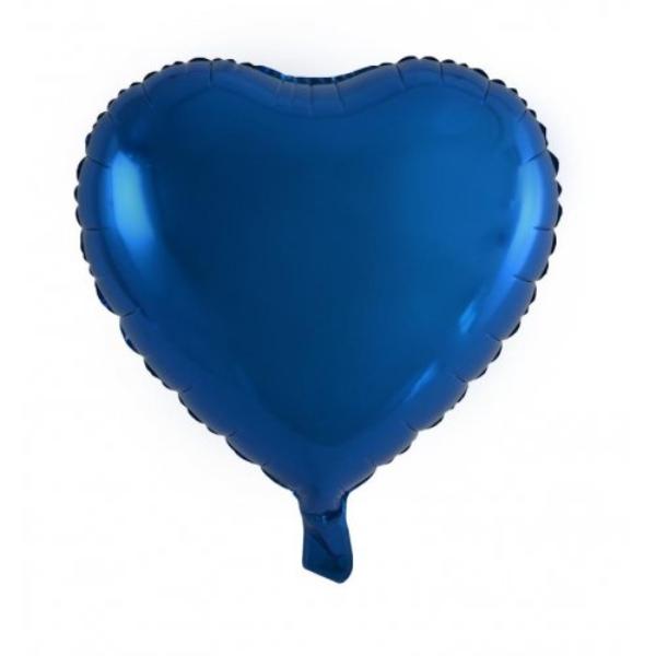 Blue Decrotex Heart Foil Balloon - 45cm