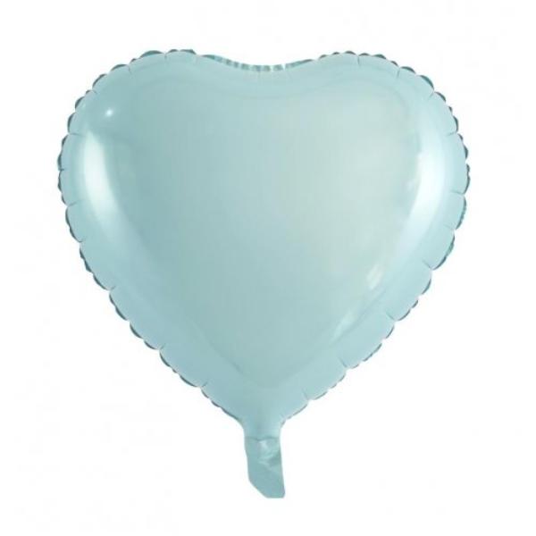 Light Blue Decrotex Heart Foil Balloon - 45cm