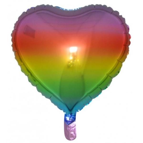 Rainbow Decrotex Heart Foil Balloon - 1.8cm