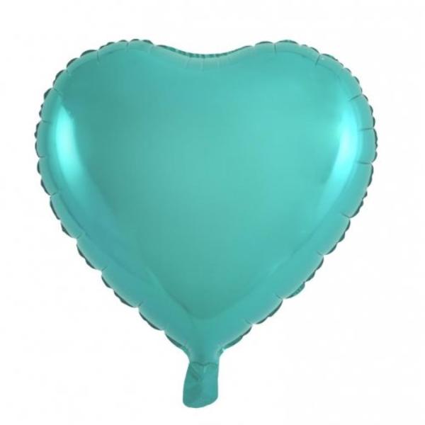 Teal Decrotex Heart Foil Balloon - 45cm