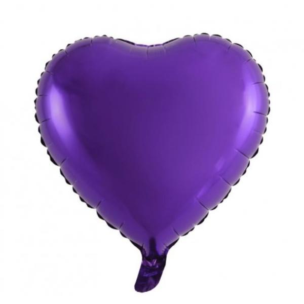 Purple Decrotex Heart Foil Balloon - 45cm