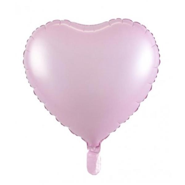 Matt Pastel Pink Decrotex Heart Foil Balloon - 1.8cm