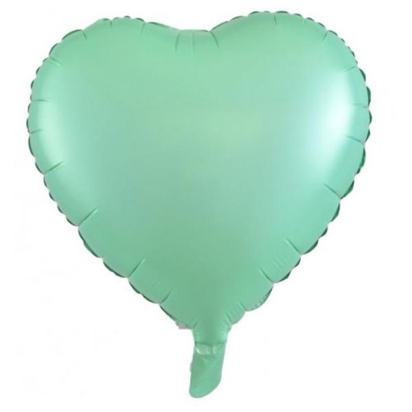 Pastel Mint Decrotex Heart Foil Balloon - 1.8cm