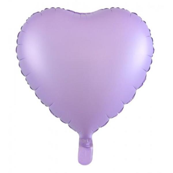 Matt Pastel Lilac Decrotex Foil Heart Balloon - 1.8cm