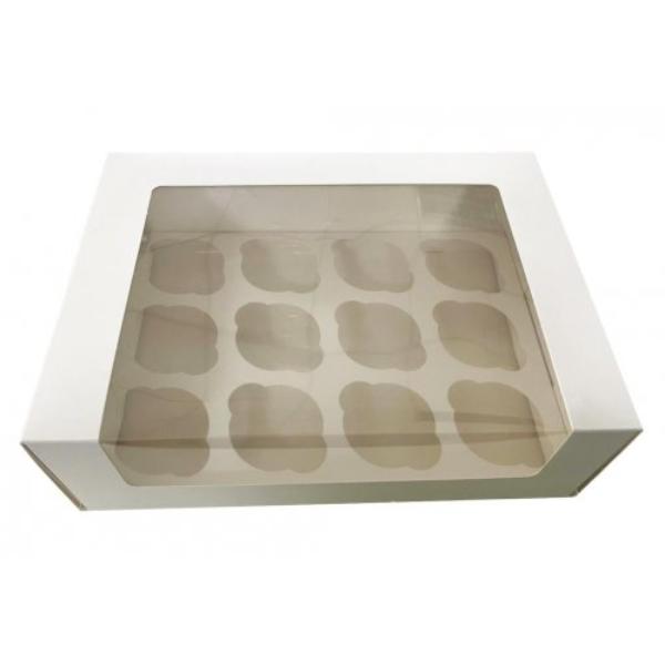 White 12 Cup Cake Box