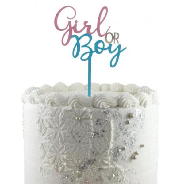 Acrylic Girl Or Boy Cake Topper - 0.2cm